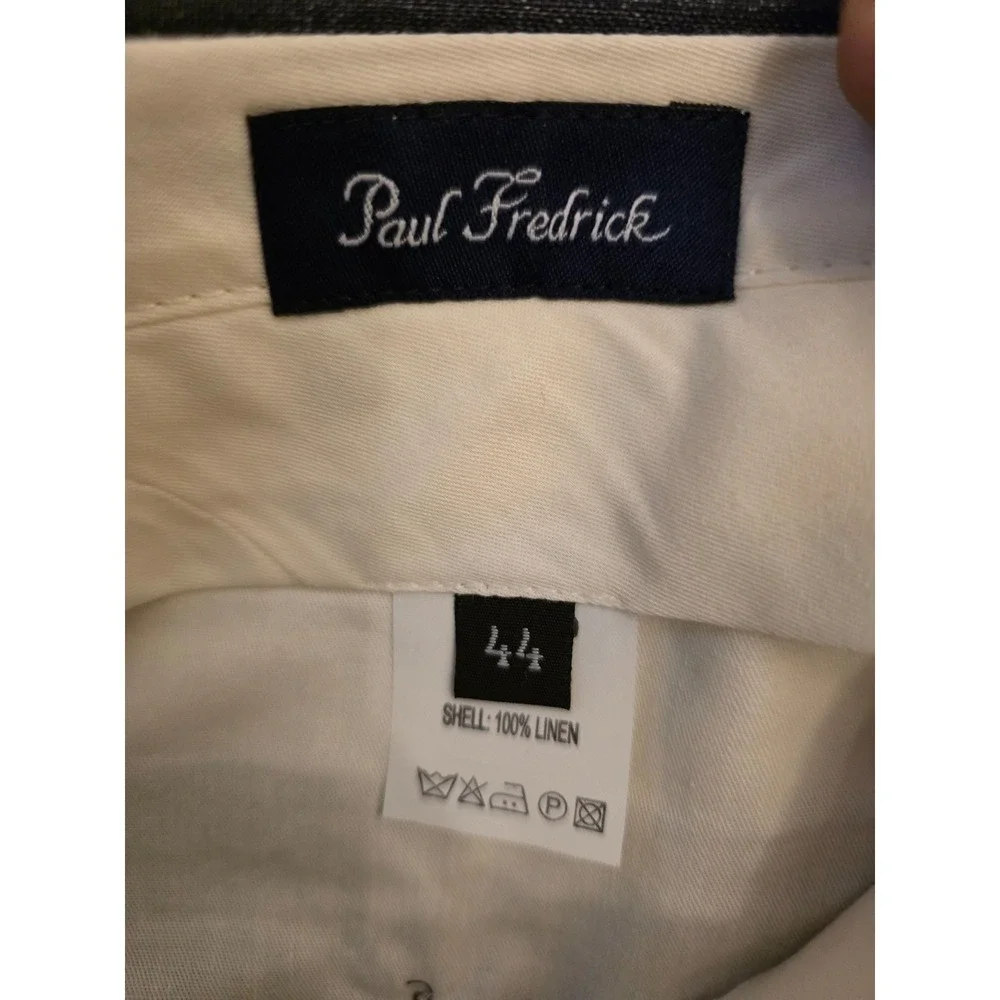 Paul Frederick Dress Pants Mens 44x42 Blue Pleated Straight Leg Regular Fit